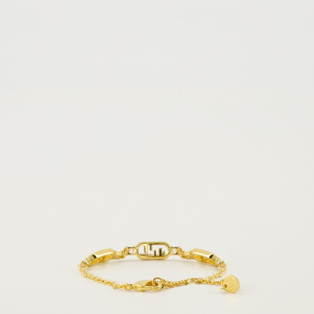 Image of the O'Lock gold bracelet from the brand Fendi for Women - Fall-Winter 2025 - Back View