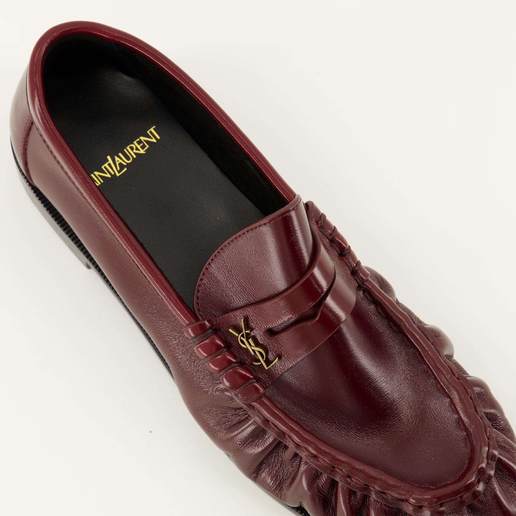 Mocassins 보르도 가죽 로퍼 모카신 Saint Laurent Bordeaux Femme