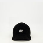Imagen del artículo Gorra de Terciopelo Negro de Miu Miu para Mujer - Temporada Primavera-Verano 2026 - Vista Frontal