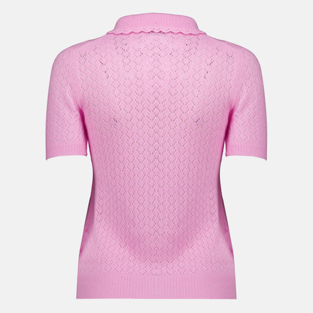 Polos Pink Cashmere and Silk Polo Miu Miu Rose Femme