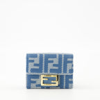 Piccola pelletteria Baguette Wallet Fendi Blu Femme
