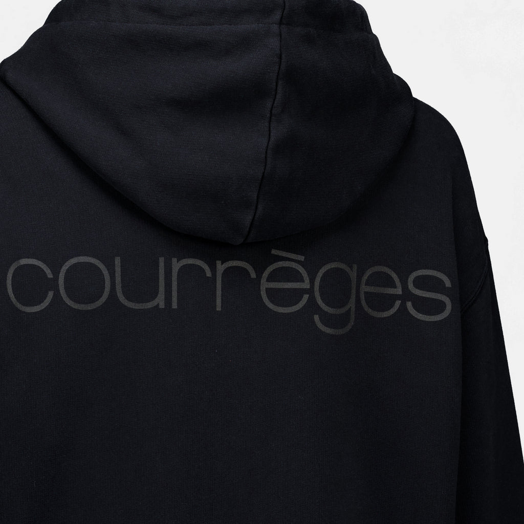 Sweatshirts Felpa con Zip Stonewash Courrèges Noir Femme