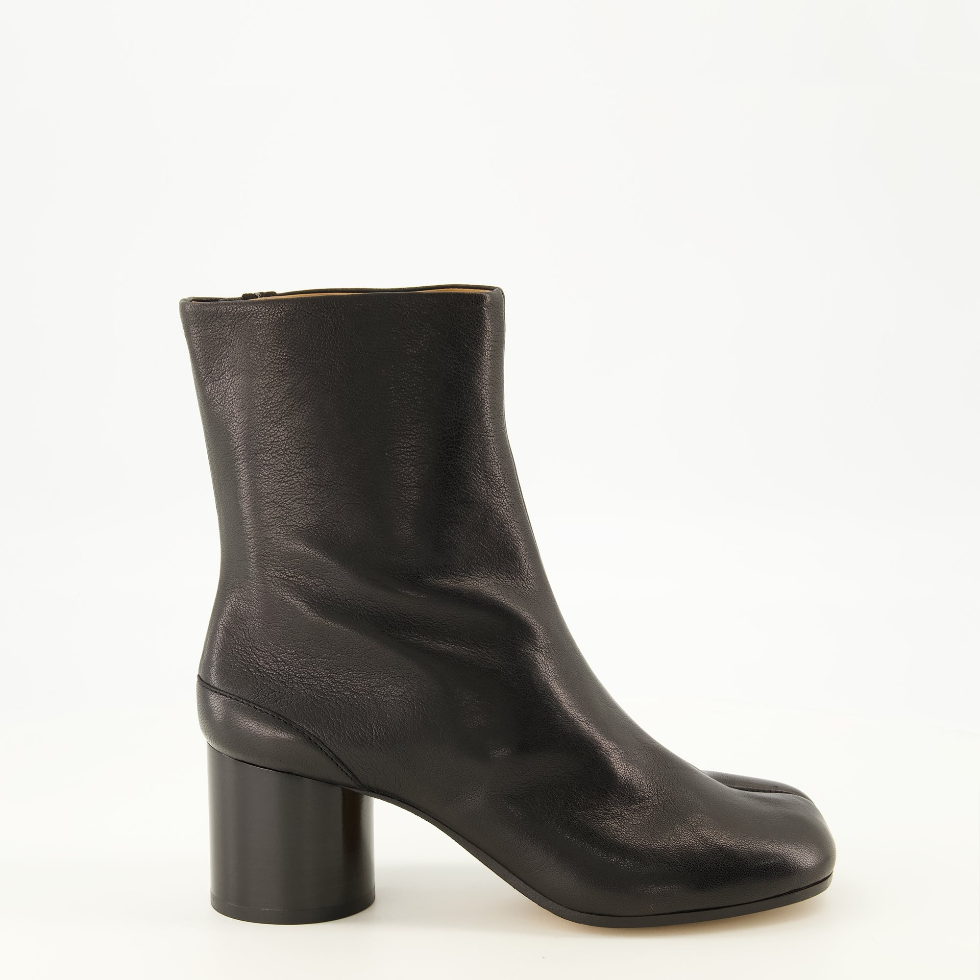 Bottines 블랙 타비 가죽 앵클 부츠 Mm6 Noir Femme