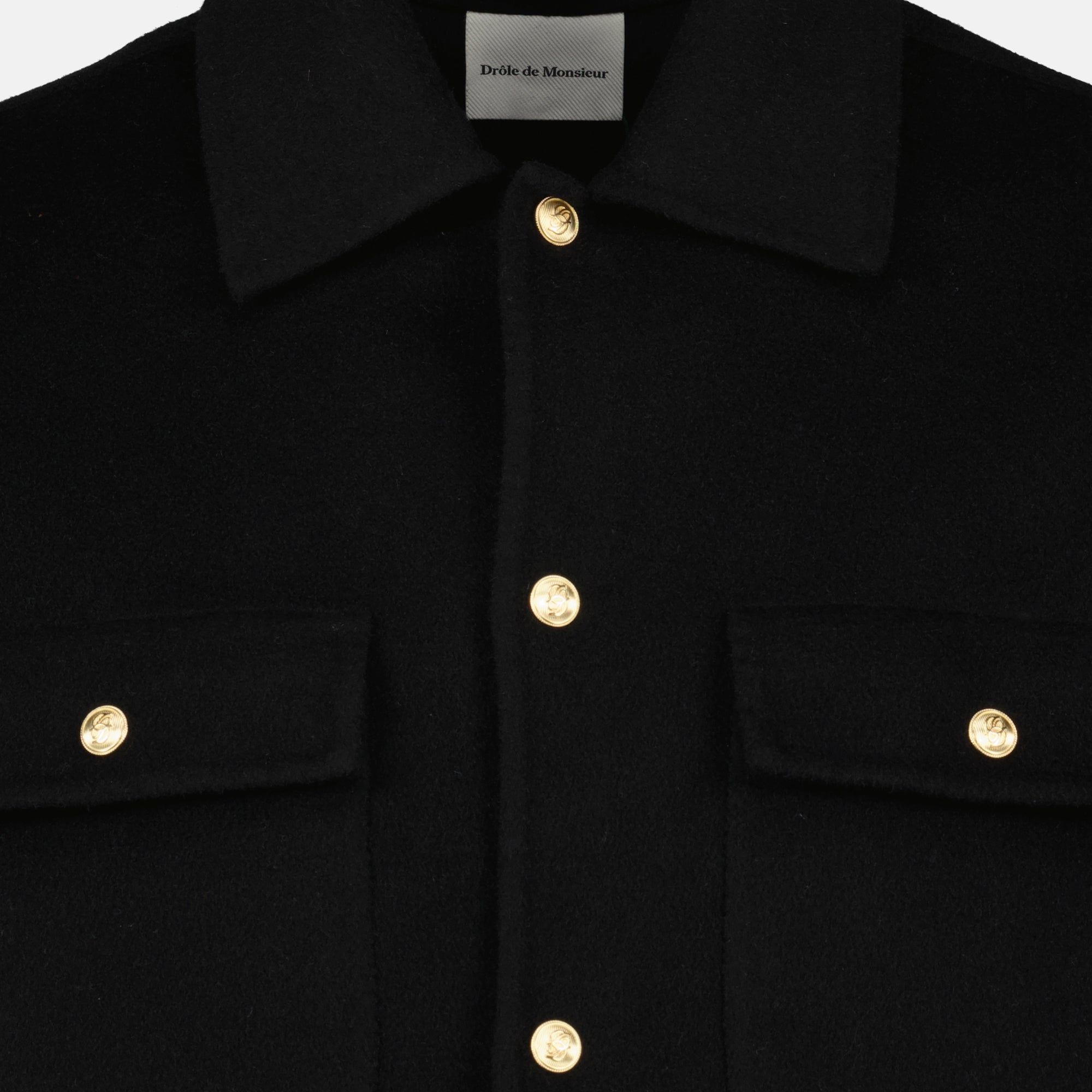 Vestes Woll Overshirt Drole De Monsieur Noir Homme