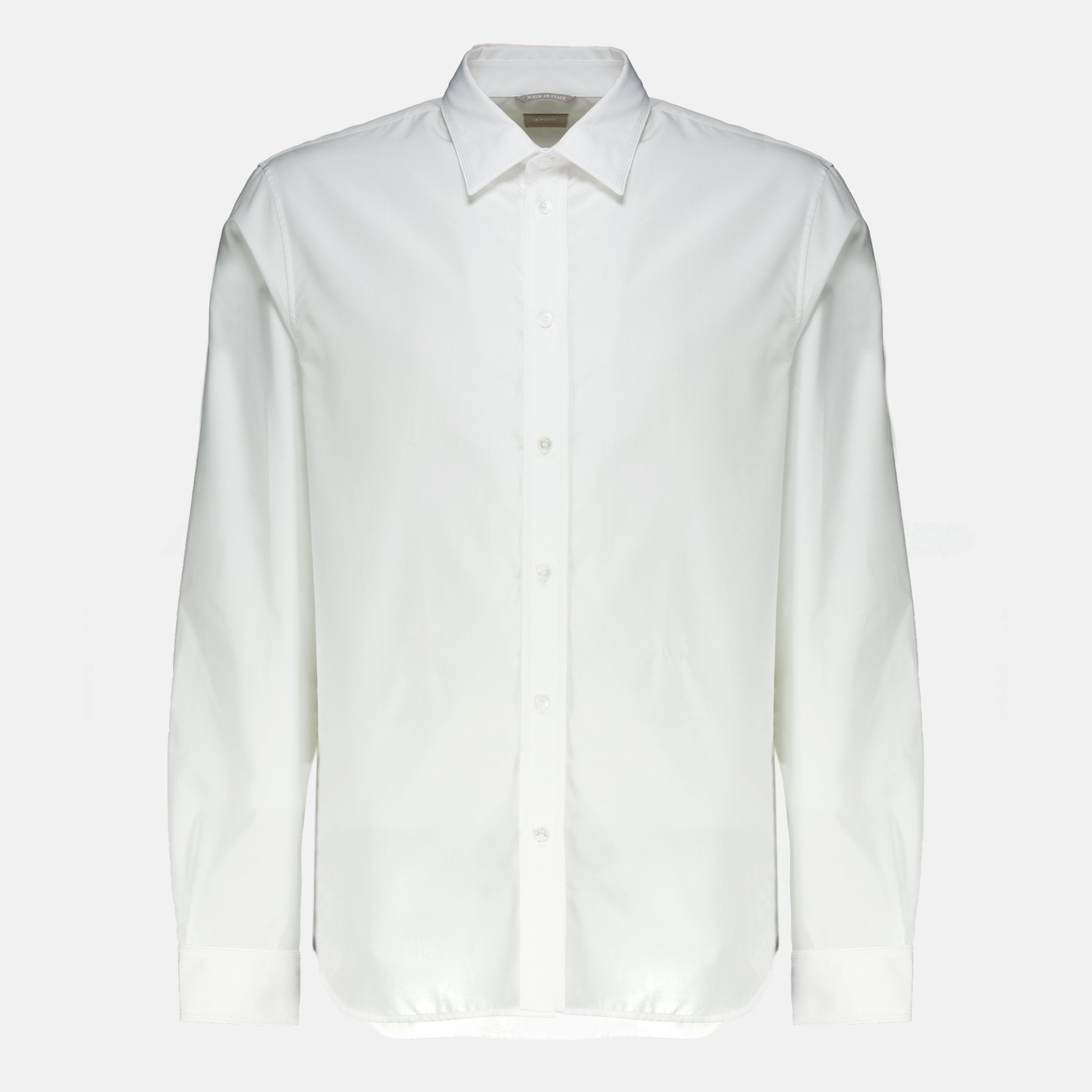 Chemises Camicia Bianca con Ricamo Moulures Dior Blanc Homme