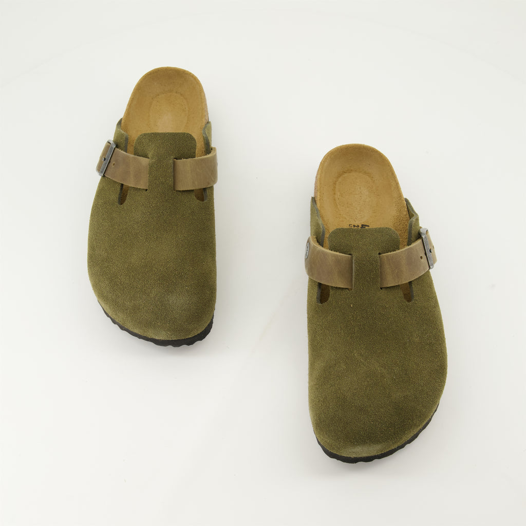 Chaussures ouvertes Mules Boston Birkenstock Vert Homme