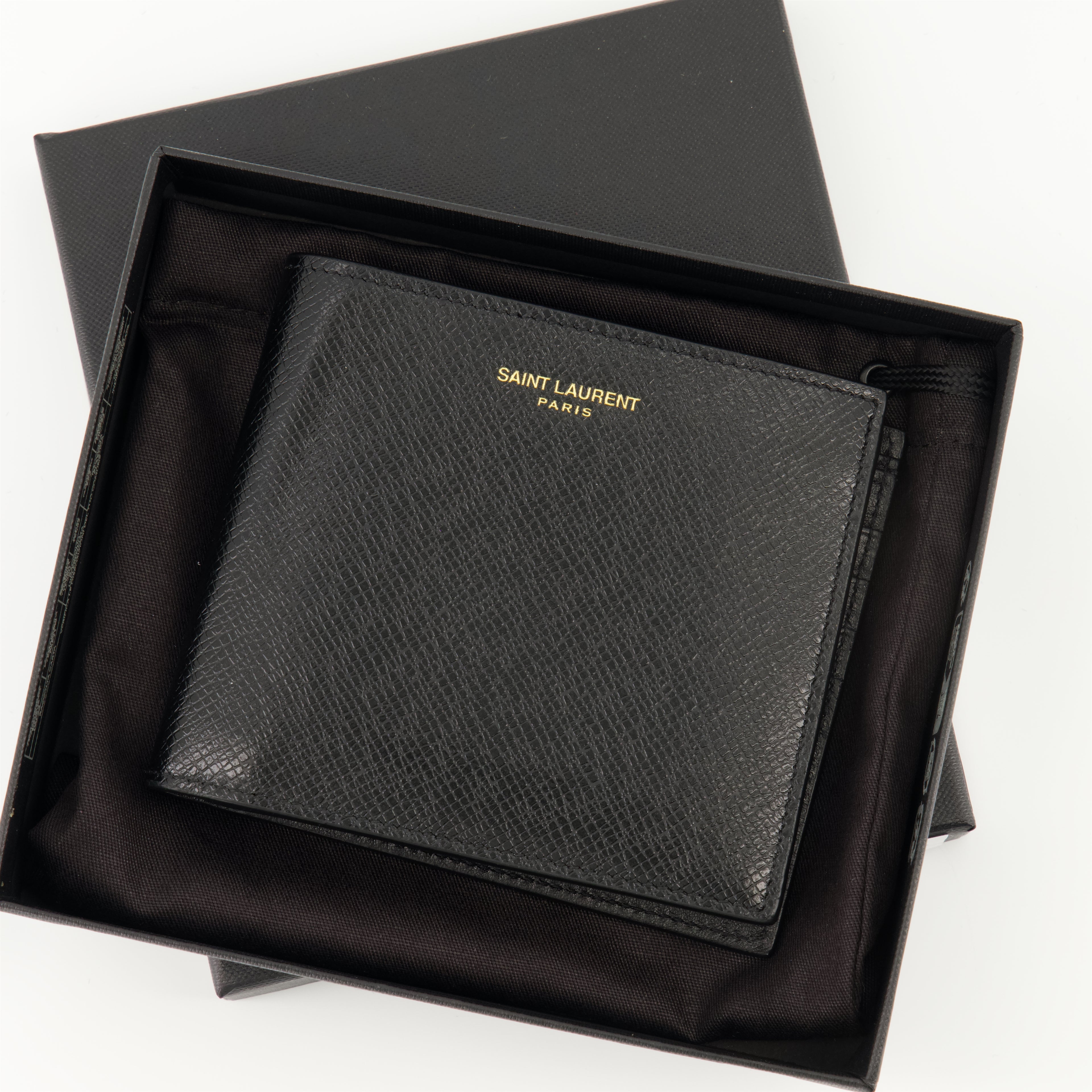 Small leather goods East/West Wallets Saint Laurent Black Homme