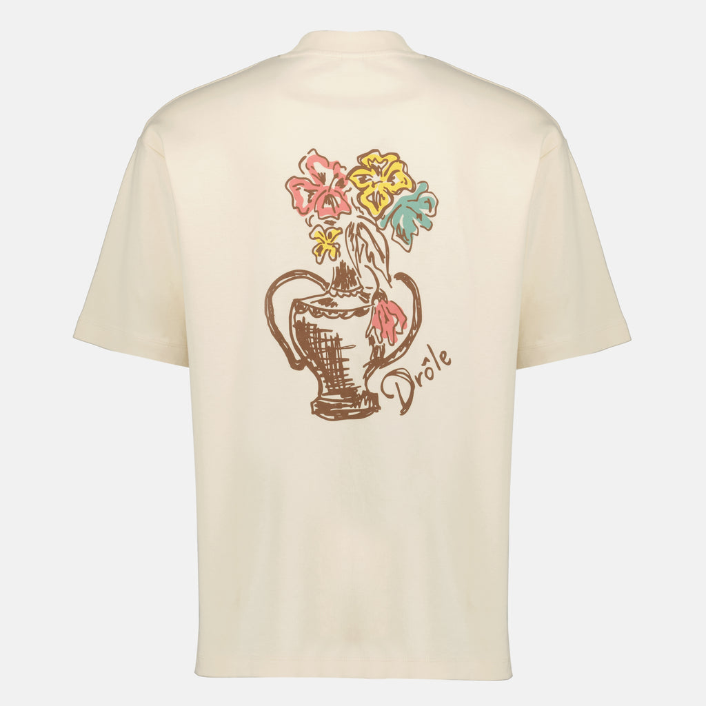Drole De Monsieurの男性向けベージュTシャツVase Havanaの記事の画像 - 2026年春夏シーズン - 後面ビュー