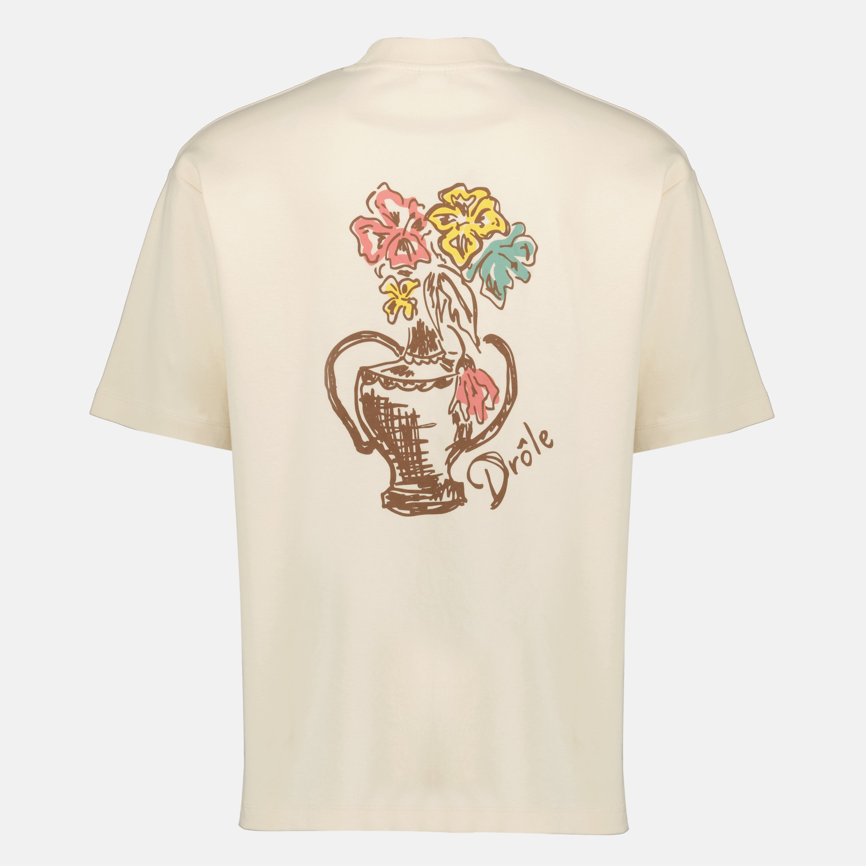 Drole De Monsieurの男性向けベージュTシャツVase Havanaの記事の画像 - 2026年春夏シーズン - 後面ビュー