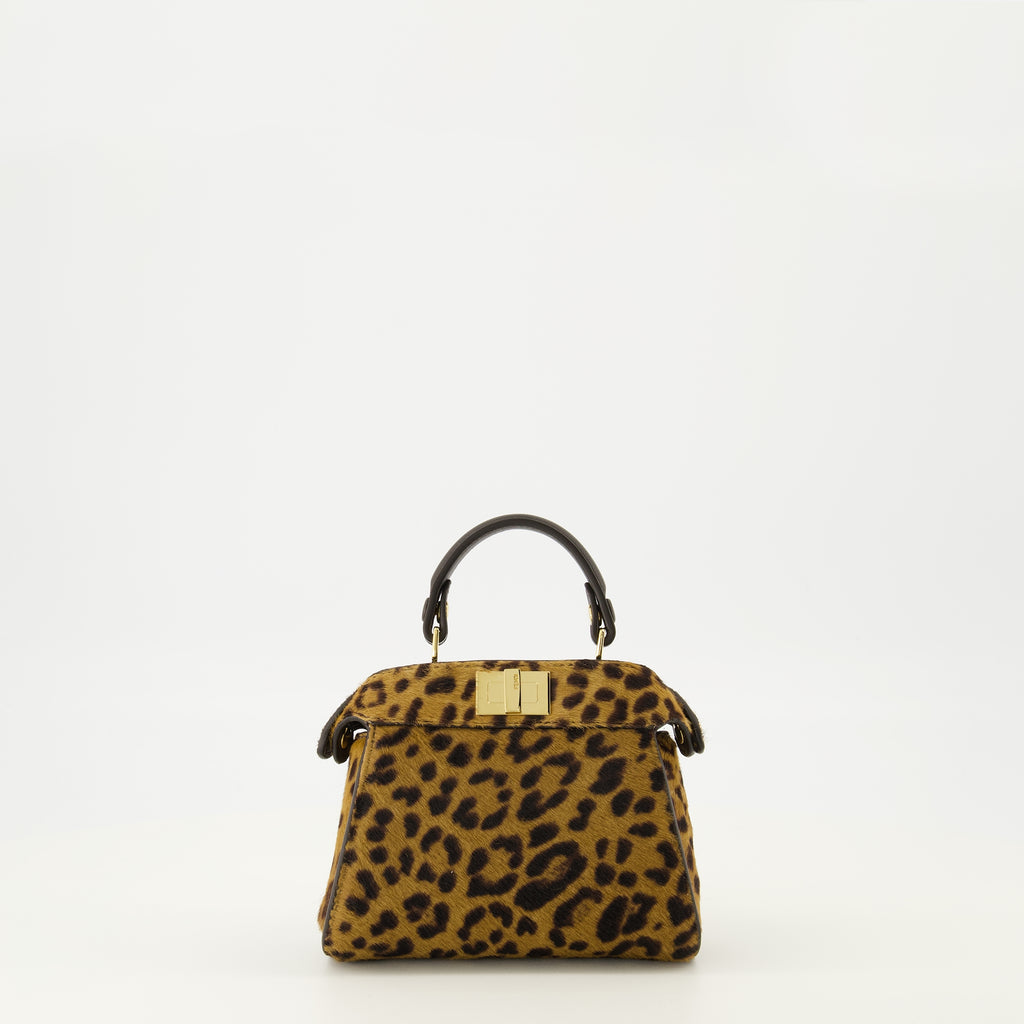 Imagem da bolsa Peekabbo nano leopardo da Fendi para Senhora - Sazonal Outono-Inverno 2025 - Vista Frontal