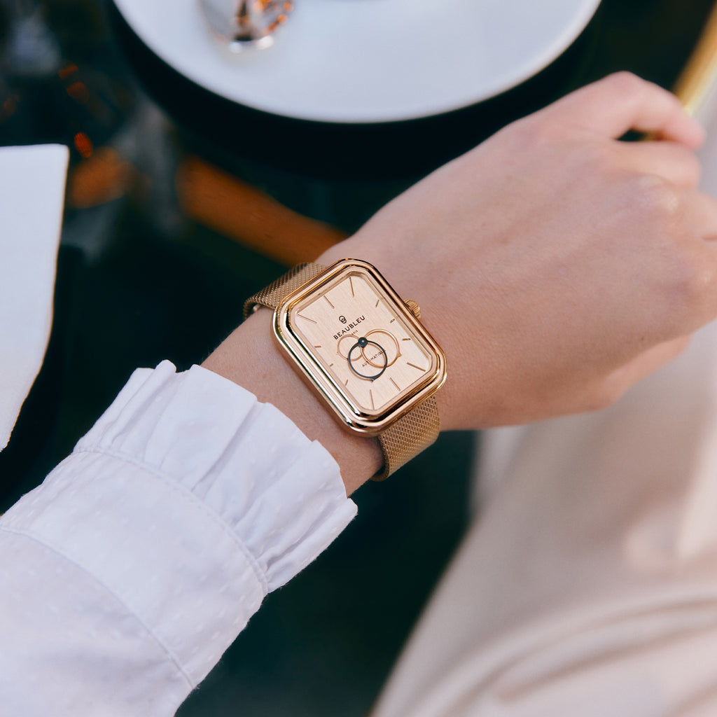 Bijoux Montre Ecce Figura Sienna Bracelet Acier Or Rose Beaubleu Doré Unisexe
