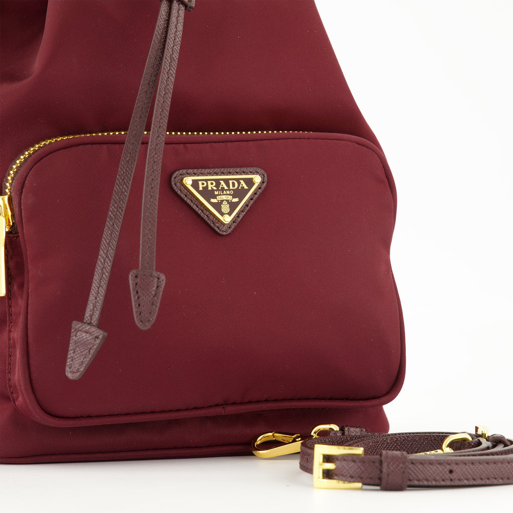 Sacs seau Bolso Bucket Prada Bordeaux Femme