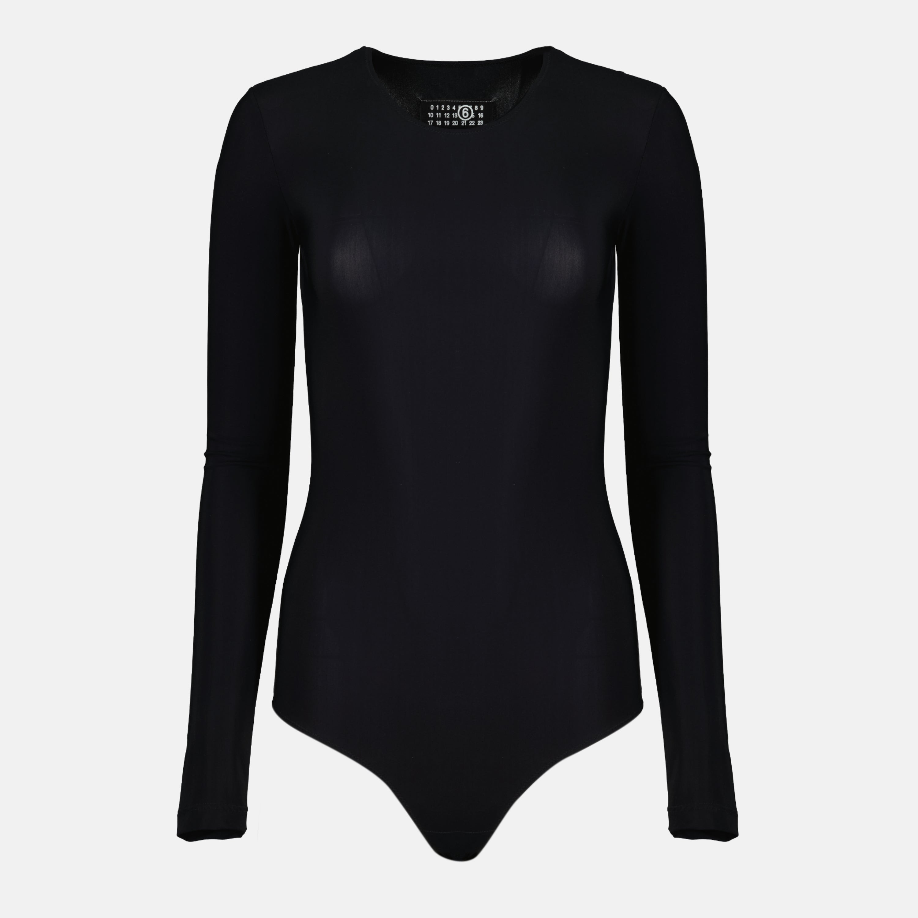 Image de l'article Body noir en lycra de la marque Mm6 pour Femme - Saison Printemps-Été 2026 - Vue de Face