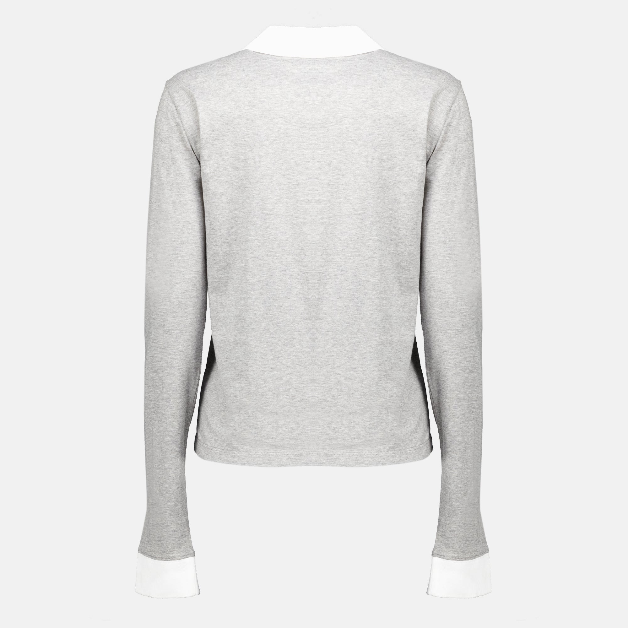 Maille Polo de Jersey Cinza Miu Miu Gris Femme