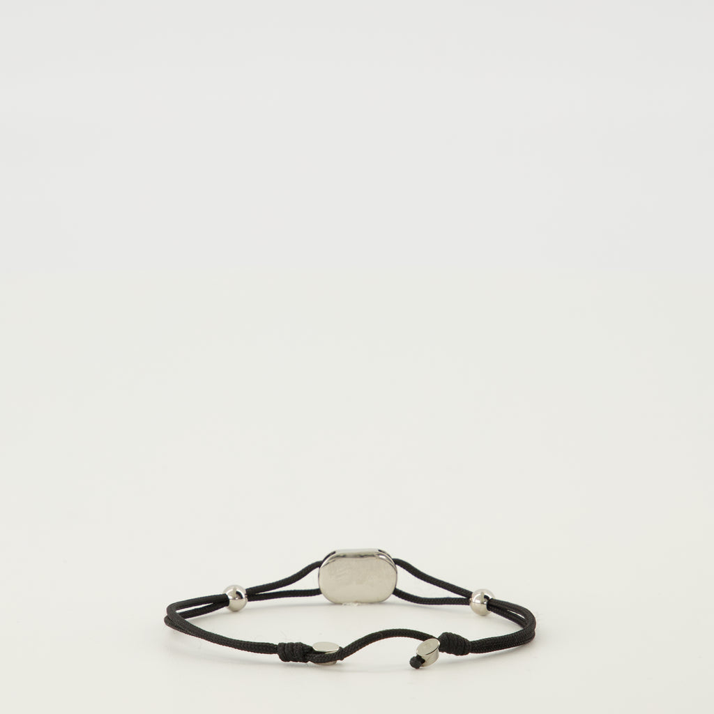 Bijoux Pulseira Ovalette com Corda e Esmalte Preto Valentino Garavani Noir Homme