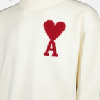 Maille Pull Ami de coeur Ami PARIS Blanc Unisexe