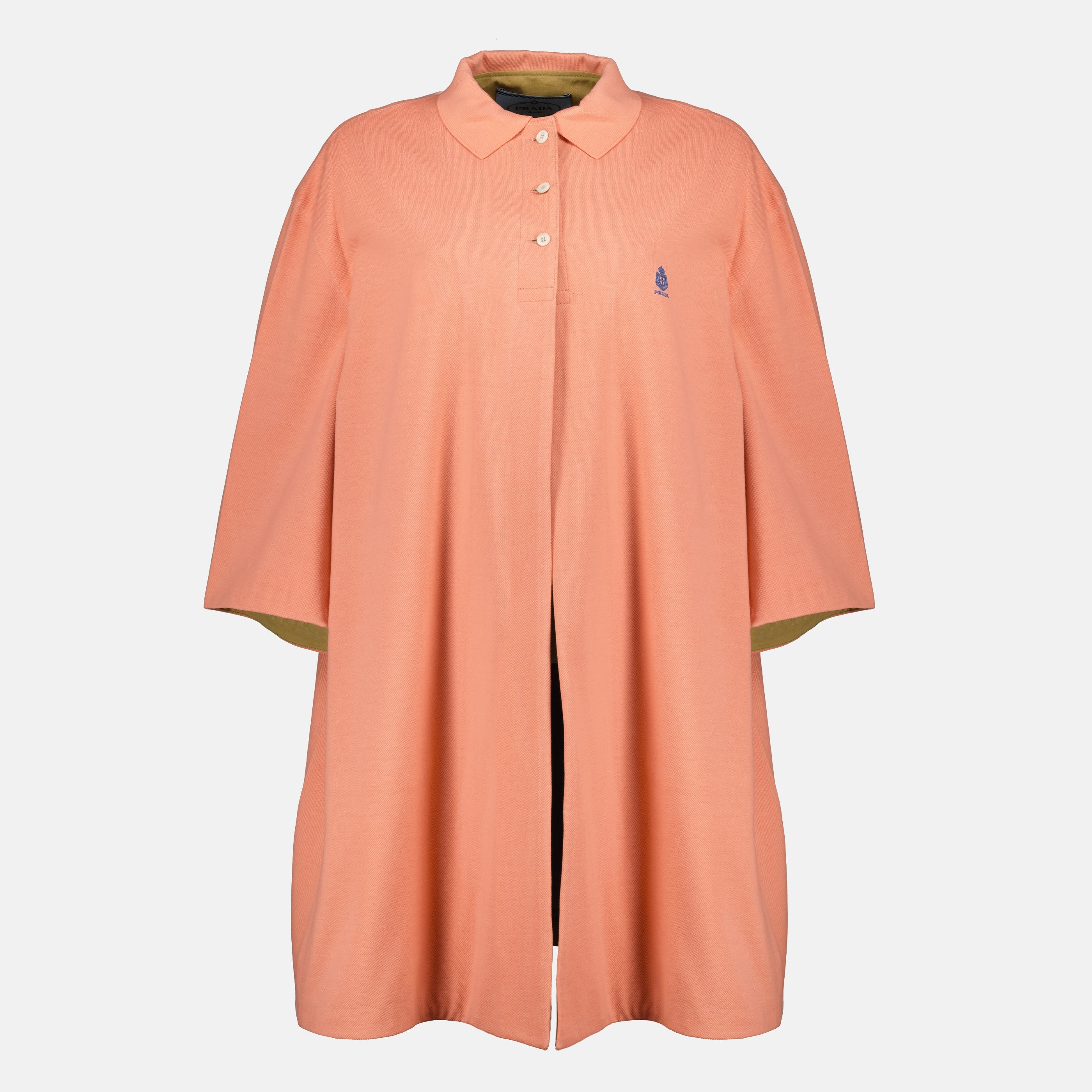 Manteaux Manteau en coton piqué rose orangé Prada Orange Femme