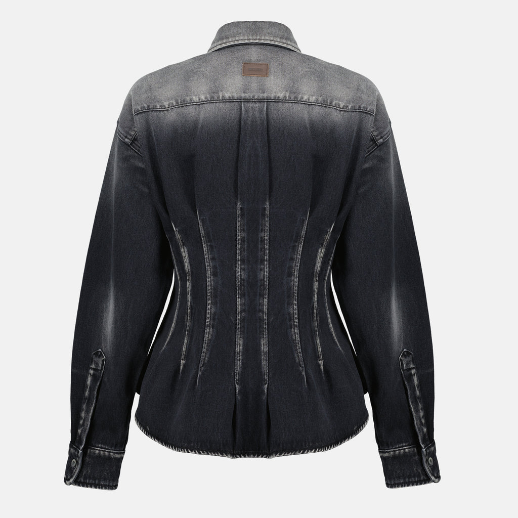 Imagen de la camisa de mezclilla negra de Moschino para mujer - Otoño-Invierno 2025 - Vista Trasera