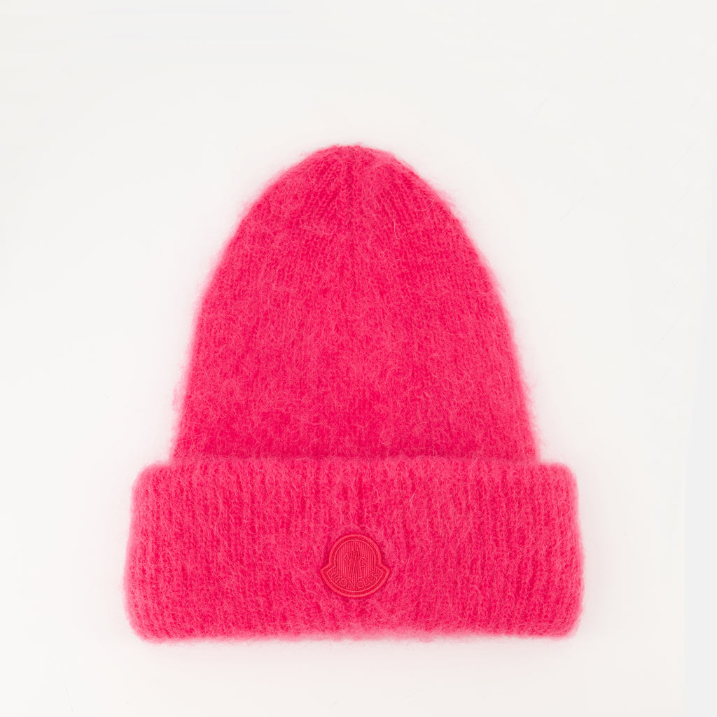 Image of the Moncler women's wool and mohair beanie - Autumn-Winter 2025 - Front view