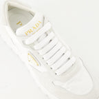 Sneakers Sneakers in Nylon e Pelle Prada Bianco Femme