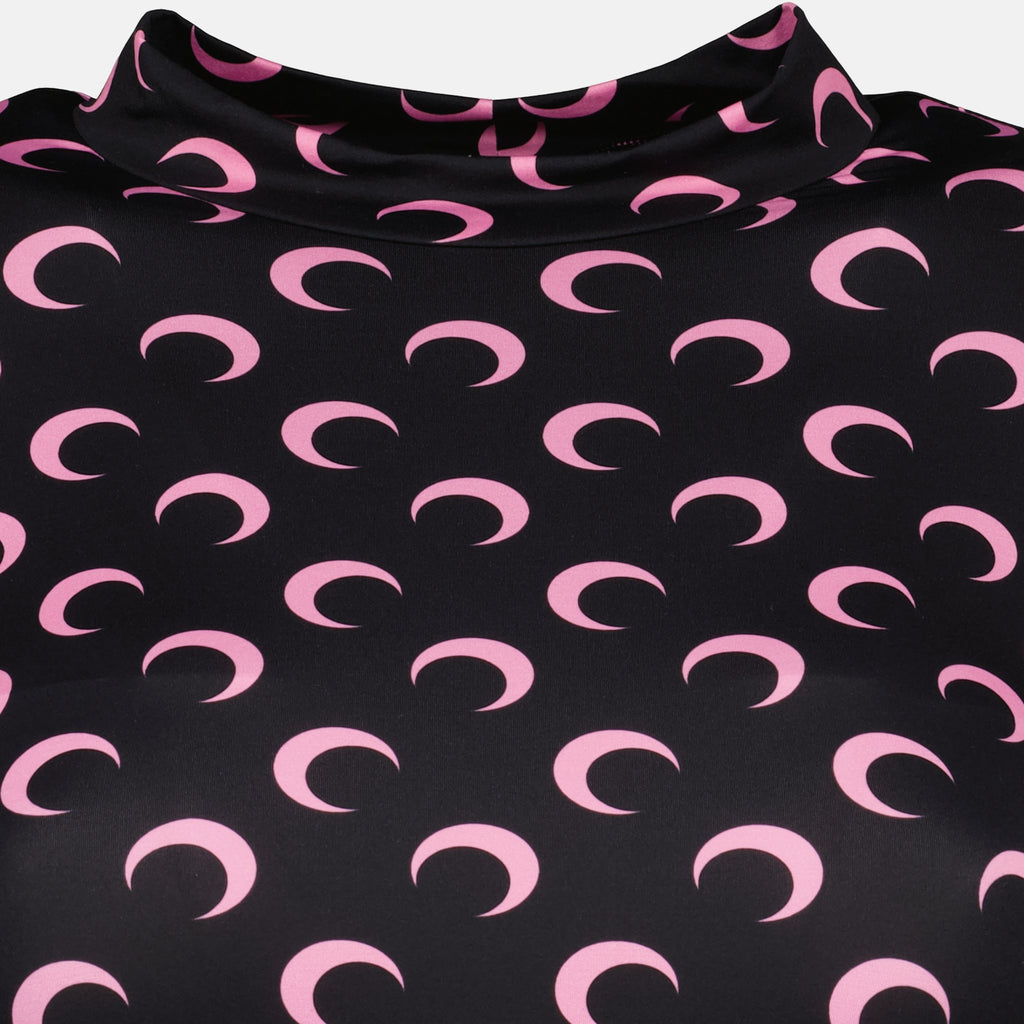 Imagen del top de jersey moon negro y rosa de la marca Marine Serre para Mujer - Temporada Otoño-Invierno 2025 - Vista Detallada_1