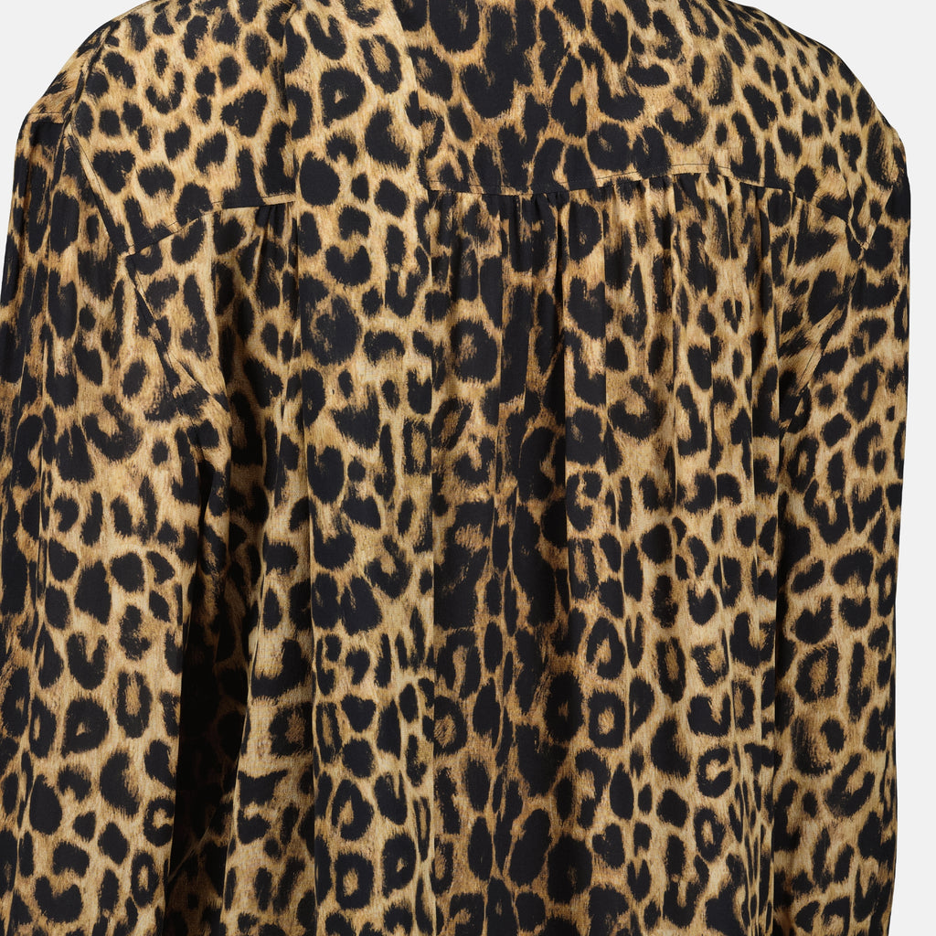 Bild des Leopardenmusterkleides von Saint Laurent für Frauen - Herbst-Winter 2025 - Detailansicht_2