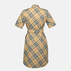 Robes Robe chemise Check Burberry Beige Femme