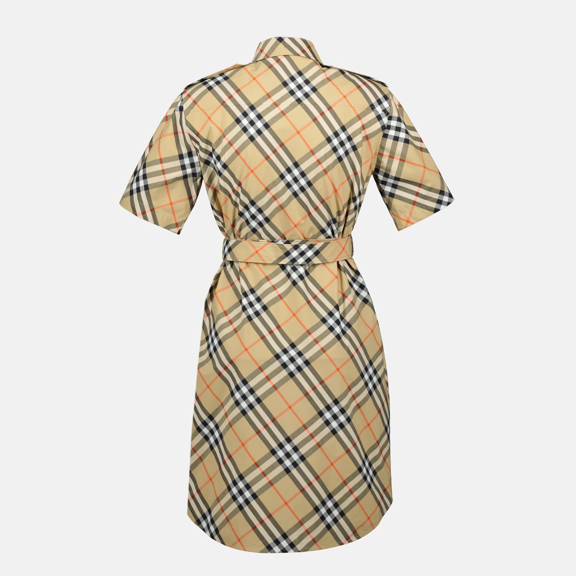 Robes Karierte Hemdblusenkleid Burberry Beige Femme