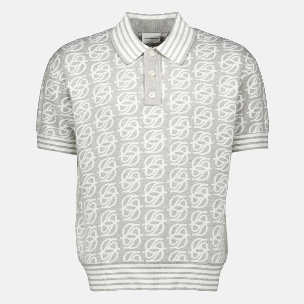 Maille D Miror 그레이 니트 폴로 Drole De Monsieur Gris Homme
