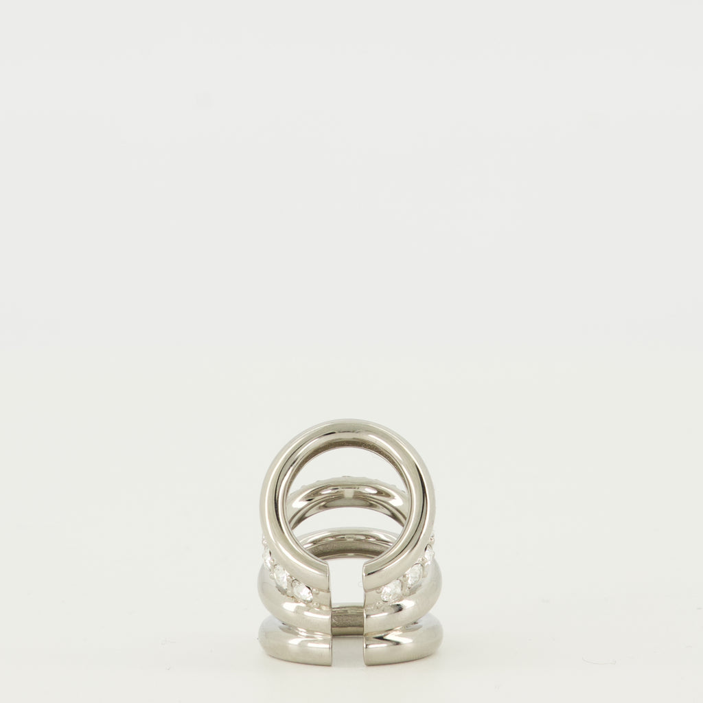 Immagine del orecchino Punk con cristalli argentati del marchio Rabanne per Donna - Collezione Primavera-Estate 2026 - Vista Posteriore