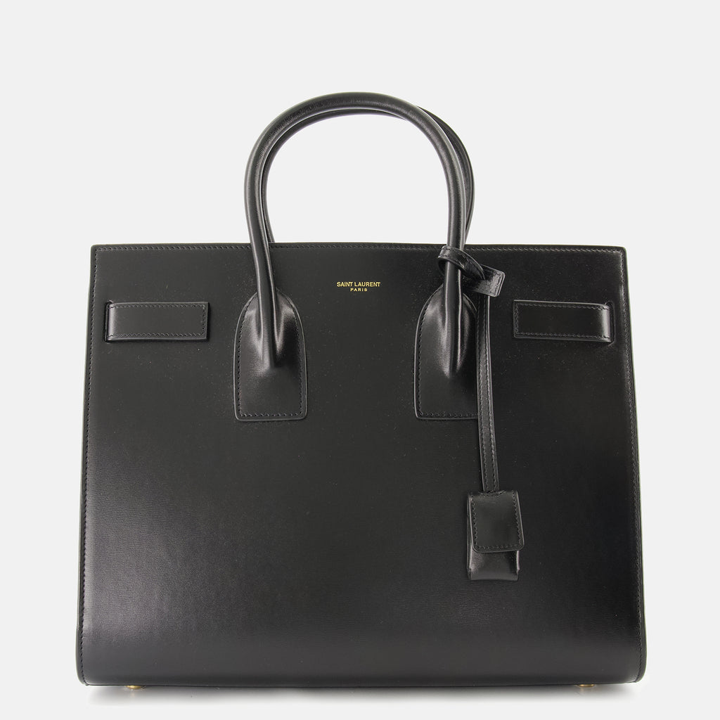 Sacs à main et épaule Piccola Borsa Giornaliera Nera in Pelle Saint Laurent Noir Femme