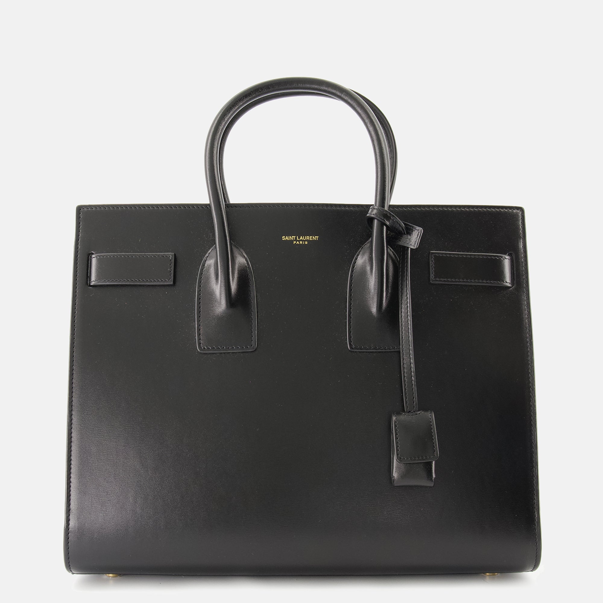 Sacs à main et épaule Sac de jour small en cuir noir Saint Laurent Noir Femme