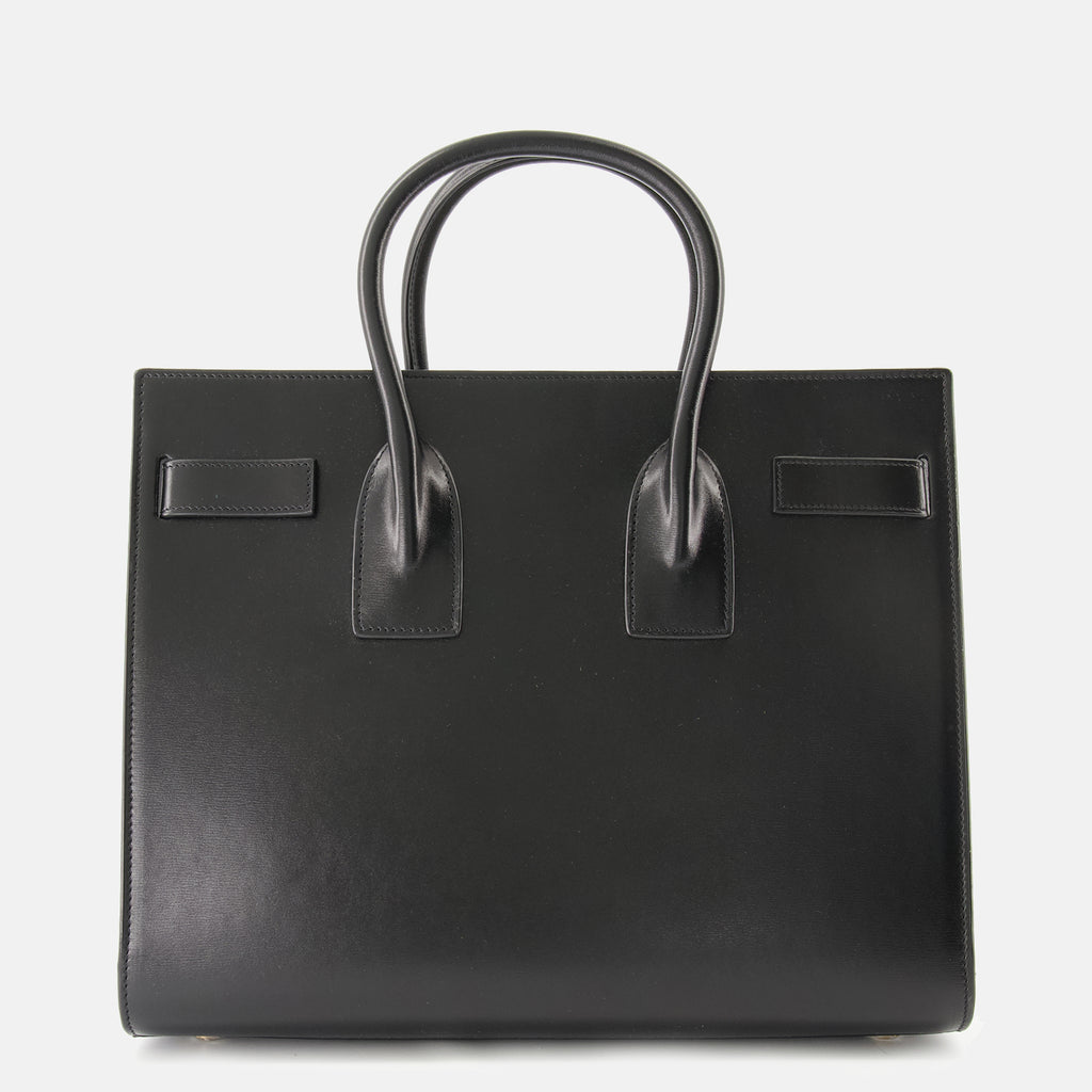 Sacs à main et épaule Piccola Borsa Giornaliera Nera in Pelle Saint Laurent Noir Femme