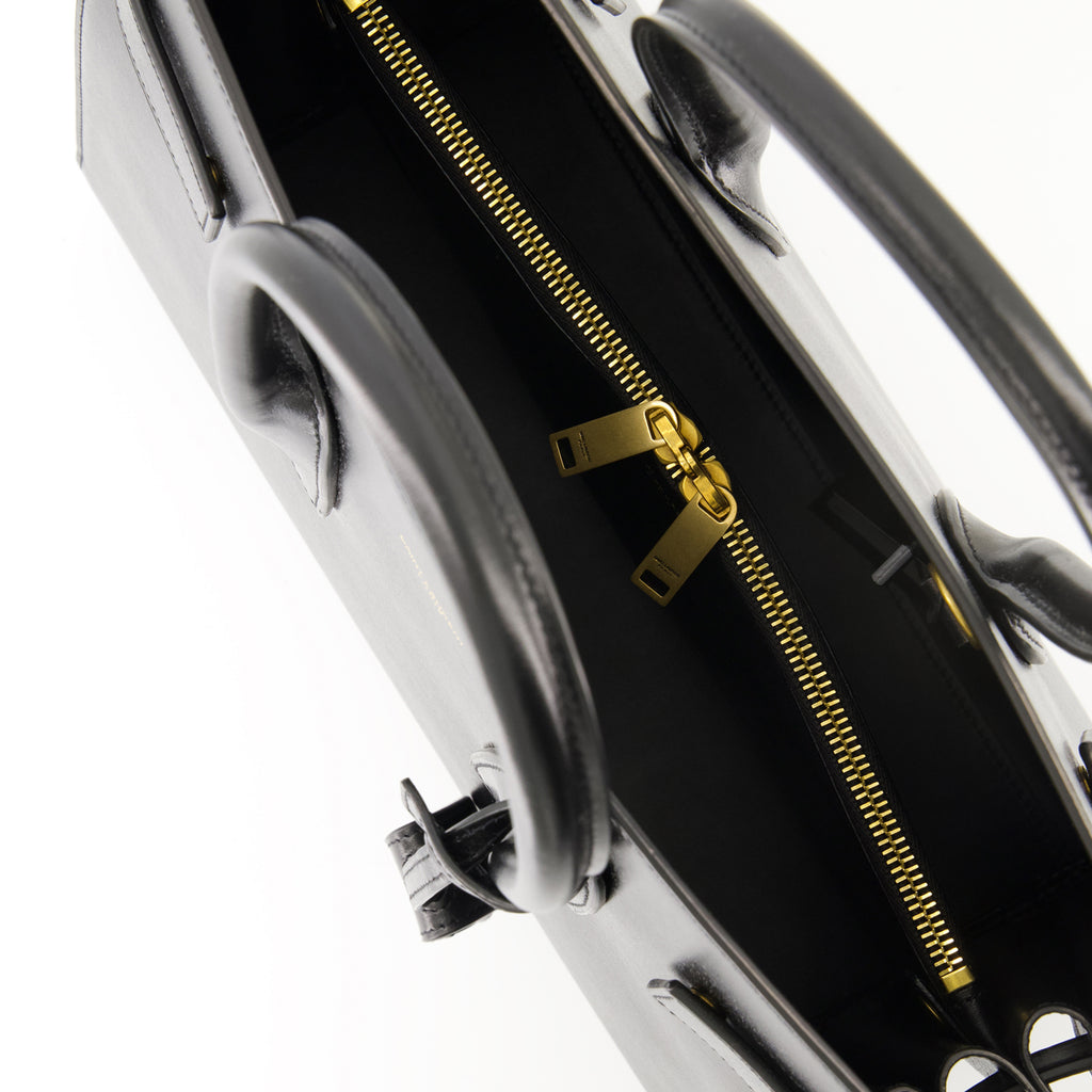 Sacs à main et épaule Piccola Borsa Giornaliera Nera in Pelle Saint Laurent Noir Femme