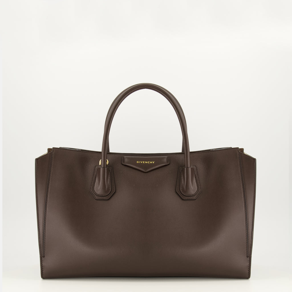 Sacs cabas Antigona Catchall Medium Brown Leather Bag Givenchy Marron Femme
