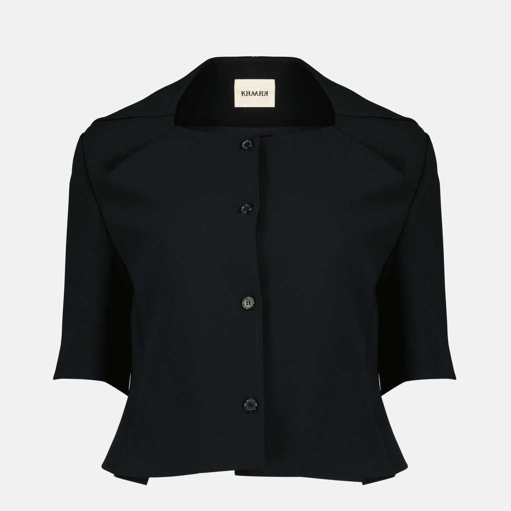 Image de l'article Veste Franc noir de la marque Khaite pour Femme - Saison Printemps-Été 2026 - Vue de Face