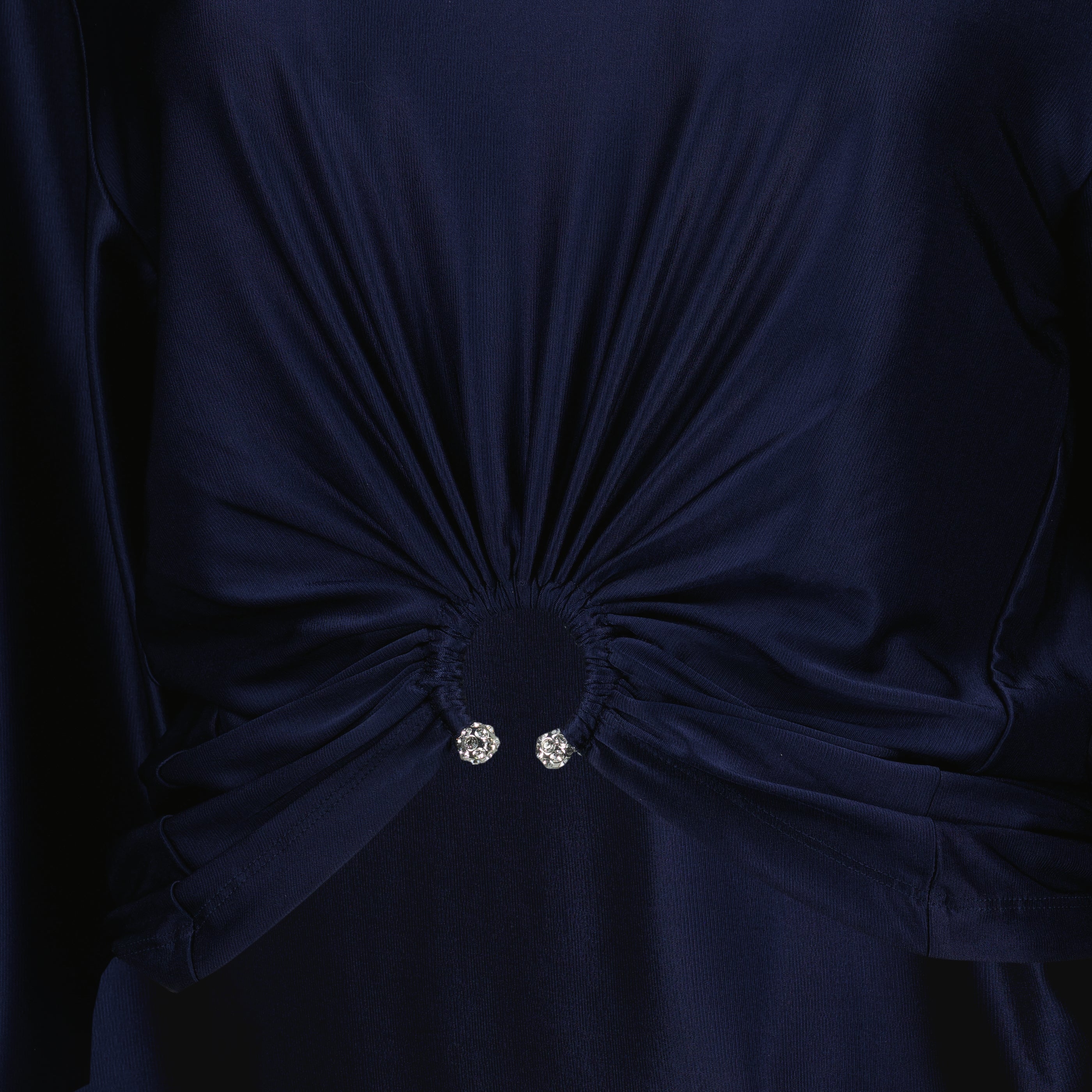 Image de l'article Crop top percing en jersey bleu marine de la marque Rabanne pour Femme - Saison Printemps-Été 2026 - Vue détaillée_2