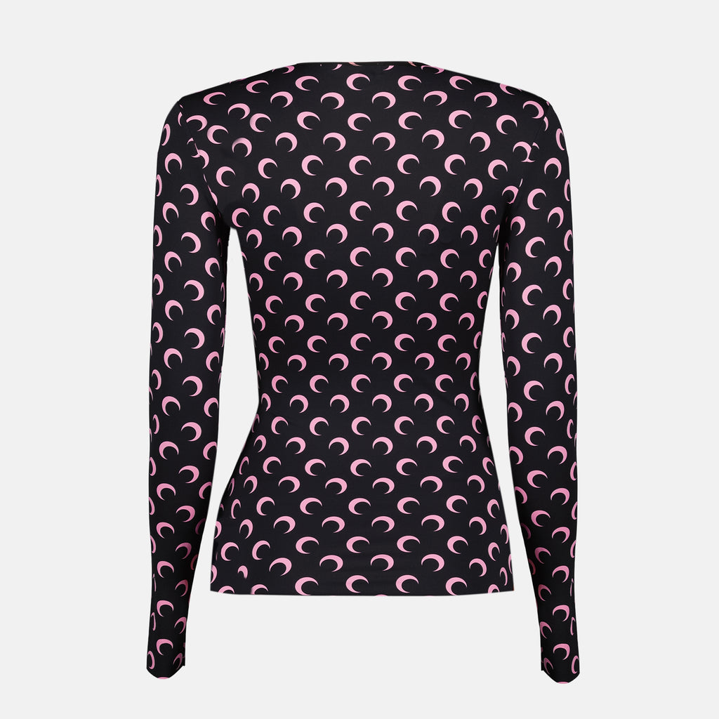 Tops Top jersey Moon negro y rosa Marine Serre Noir Femme