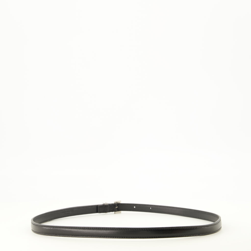 Ceintures Cassandre Slim Belt Black Saint Laurent Noir Femme