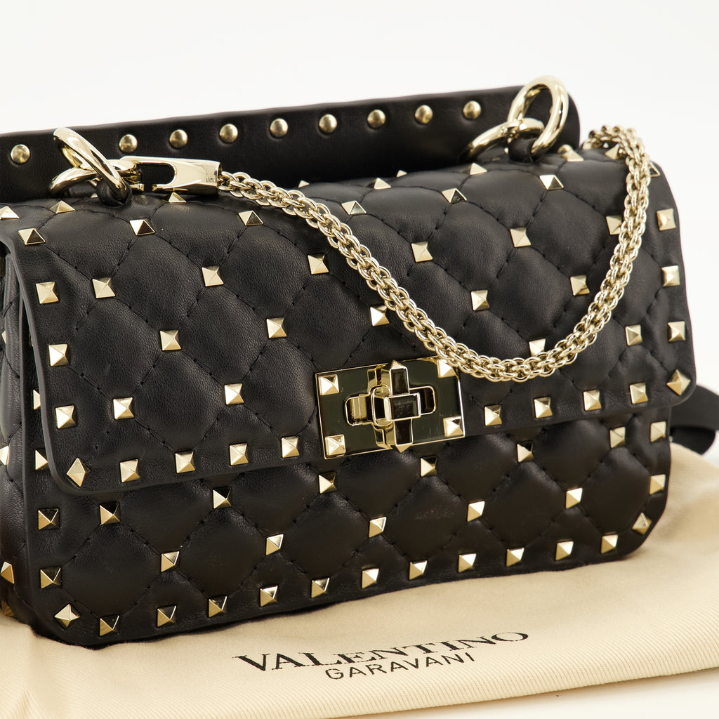 Sacs à main et épaule Rockstud Spike Kleine Schwarze Tasche Valentino Garavani Noir Femme