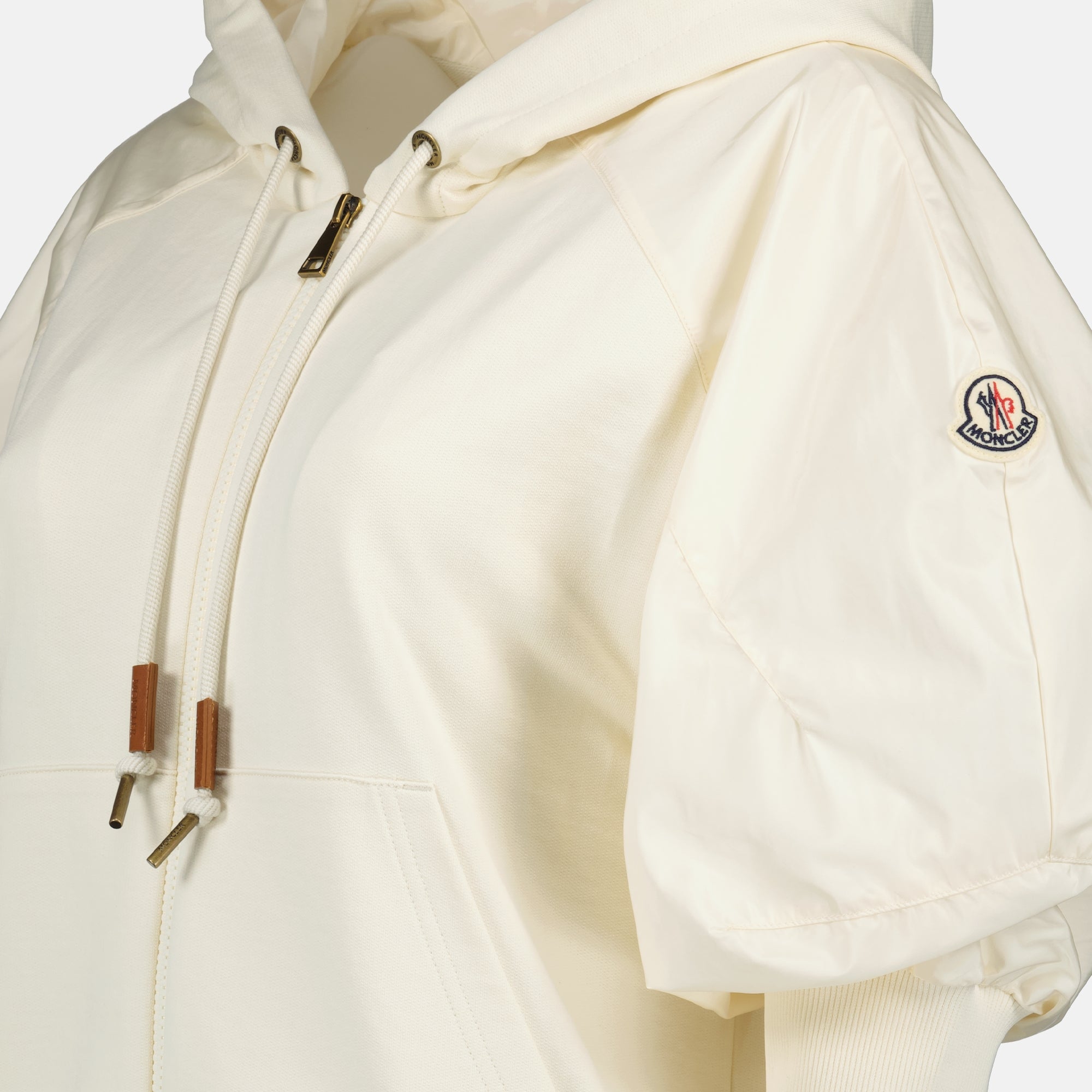 Zip-up Beige Short Sleeve Jacket Moncler - Women – myCompañero