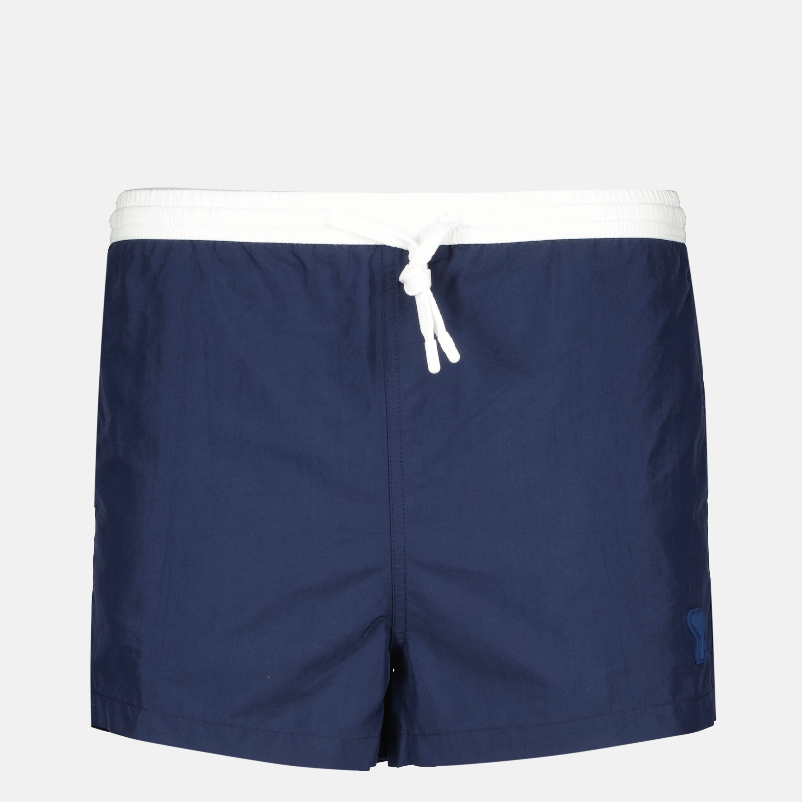 Image of the article Navy blue nylon swimsuit from the brand Ami PARIS for Men - Spring-Summer Season 2026 - Front View