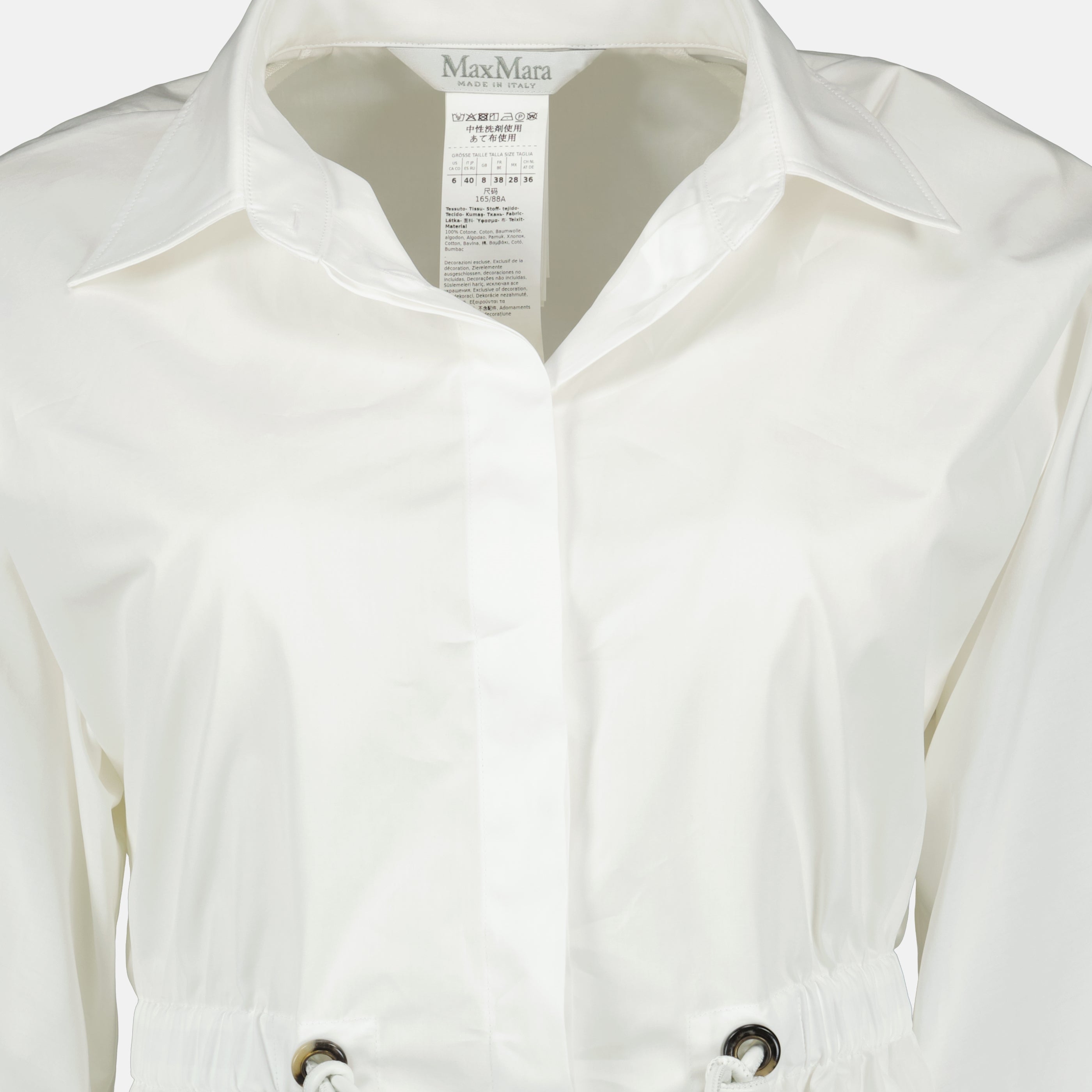 Image of the item White cotton poplin shirt by Max Mara for Women - Spring-Summer 2026 - Detailed View_2