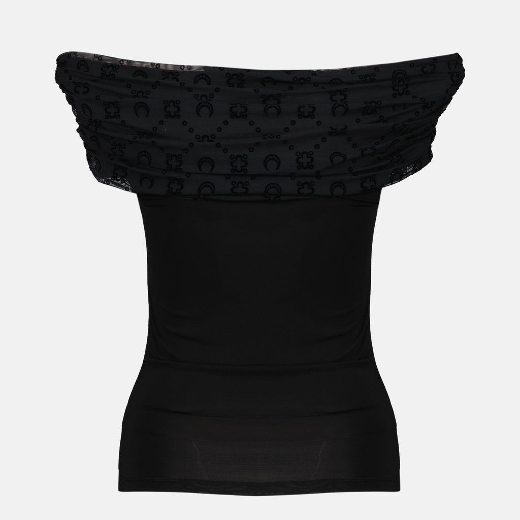 Tops ブラックドレープトップ Marine Serre Noir Femme