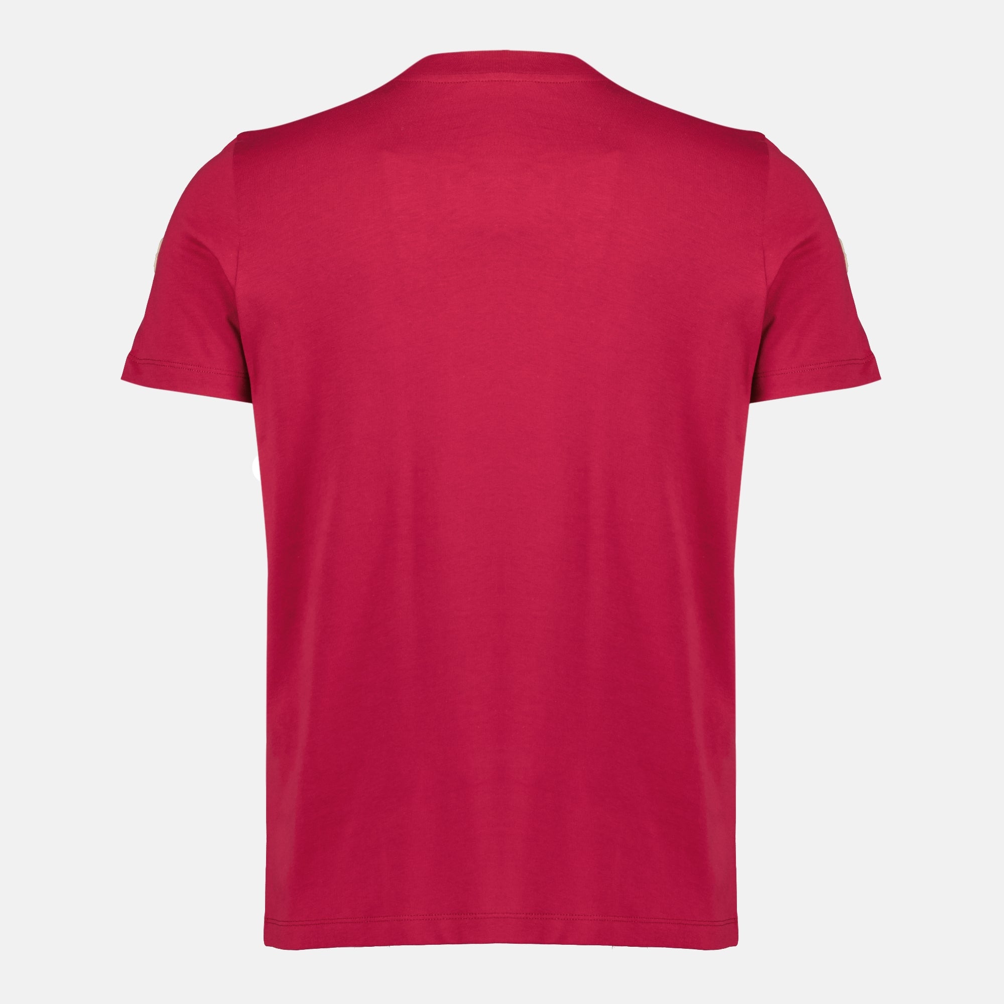 Image of the red embroidered logo T-shirt from the brand Moncler for Women - Spring-Summer 2026 - Back View
