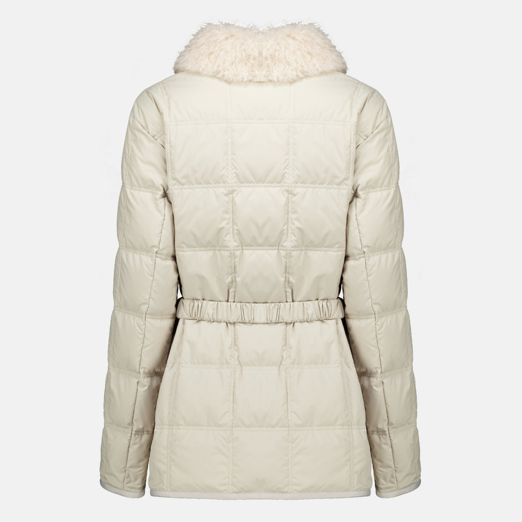 Manteaux Chaqueta de Plumas Beige Cygnes con Cinturón Moncler Beige Femme