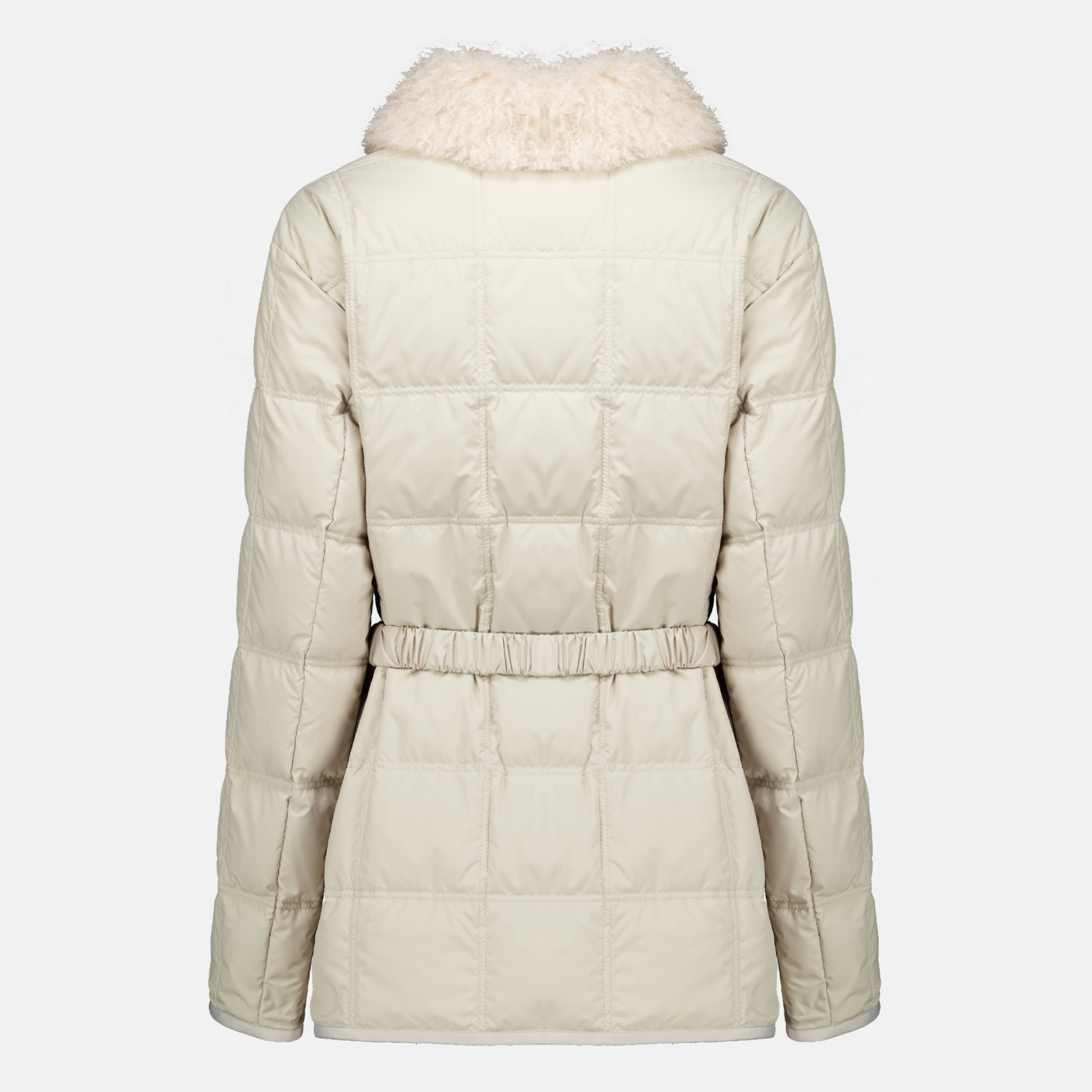 Manteaux Chaqueta de Plumas Beige Cygnes con Cinturón Moncler Beige Femme