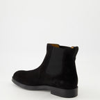 Imagen de las botines de cuero ante de Tod's para hombre - Temporada Otoño-Invierno 2025 - Vista tres cuartos trasera derecha