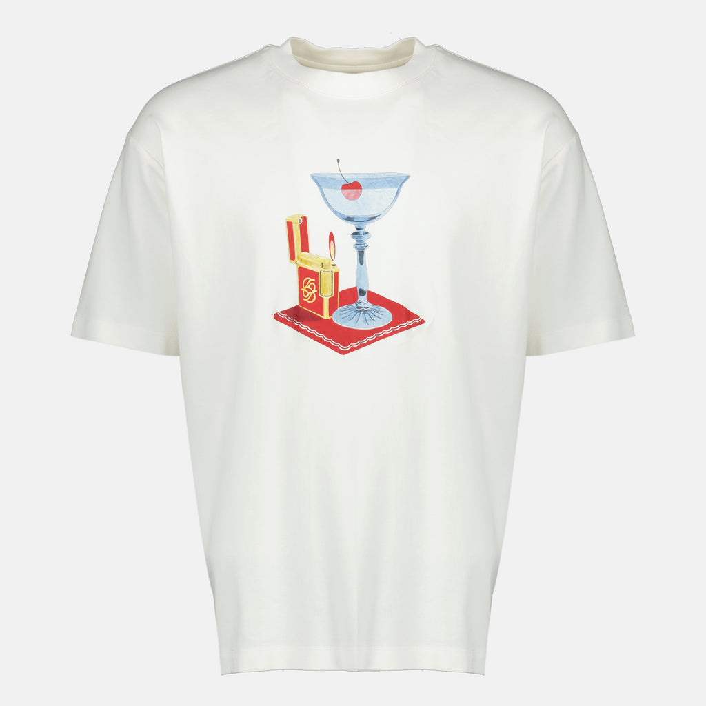 Bild des Drole De Monsieur Cocktail weißen T-Shirts für Männer - Frühjahr-Sommer 2026 - Vorderansicht