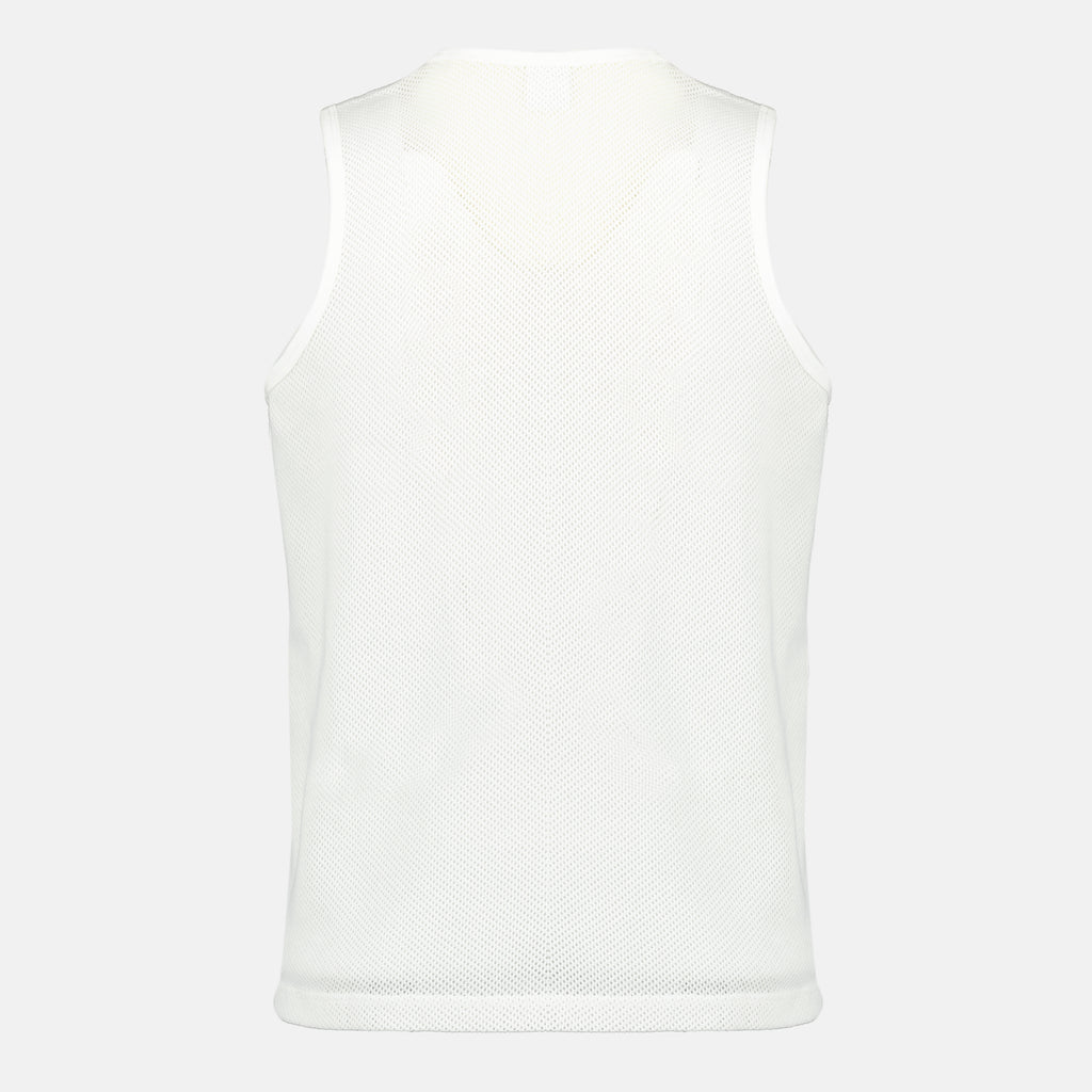 Imagen del tank top de malla blanca de la marca Courrèges para Hombre - Temporada Primavera-Verano 2026 - Vista Trasera